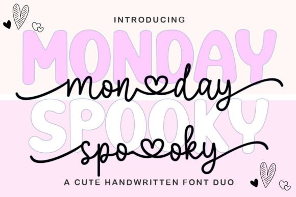 Monday Spooky Script: A Playful Font Duo for Modern Designs