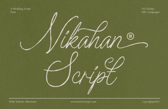Nikahan Script: The Calligraphic Wedding Font for Elegant Design